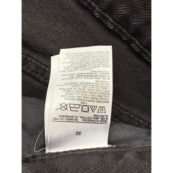 Old Navy Denim Skirt Size 22 Black Gray Denim Front Slit Women’s Size 22 NWT - Picture 6 of 8